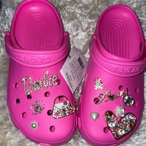 Pink Crocs with Charms